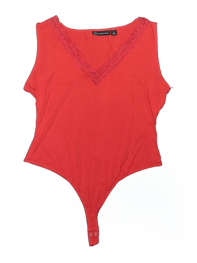 Pre-owned New York And Company Bodysuit In Red