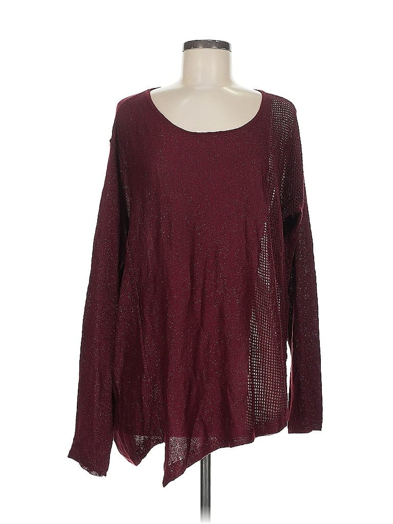 Pre-owned Moth Long Sleeve Blouse In Burgundy