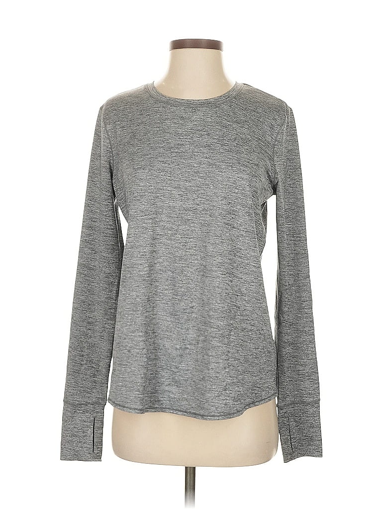 Pre-owned Athleta Long Sleeve T-shirt In Gray