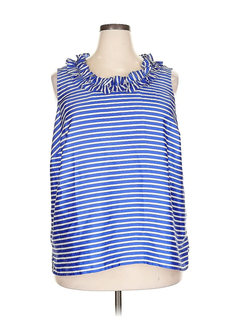 Pre-owned Rsvp By Talbots Sleeveless Blouse In Blue