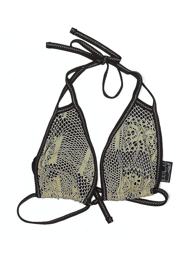 Pre-owned Becca Swimsuit Top Black Animal Print Pattern Swimwear