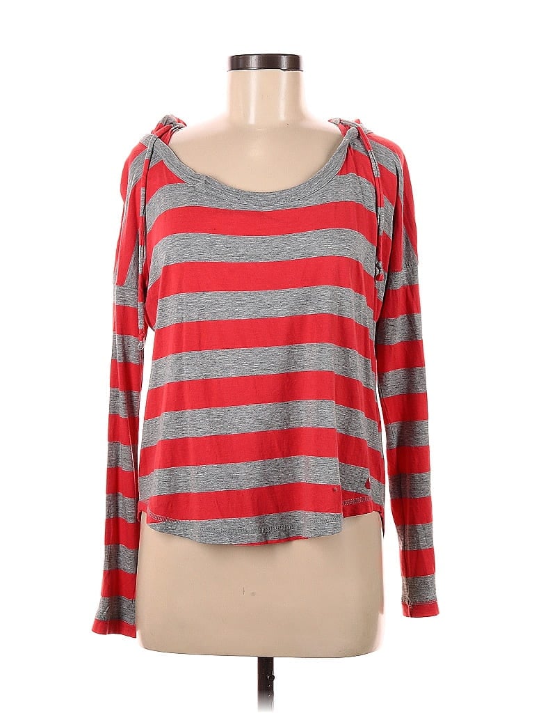 Pre-owned Nike Long Sleeve Top Red Scoop Neck Tops