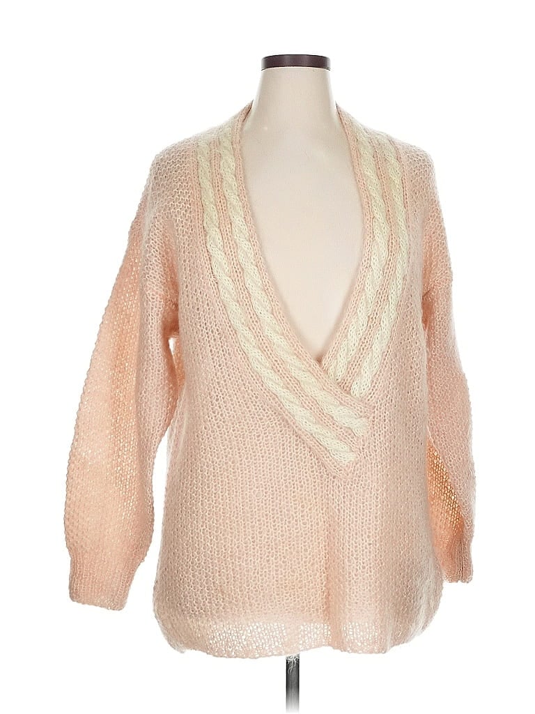 Pre-owned Linda Allard Ellen Tracy Wool Cardigan Sweater In Brown