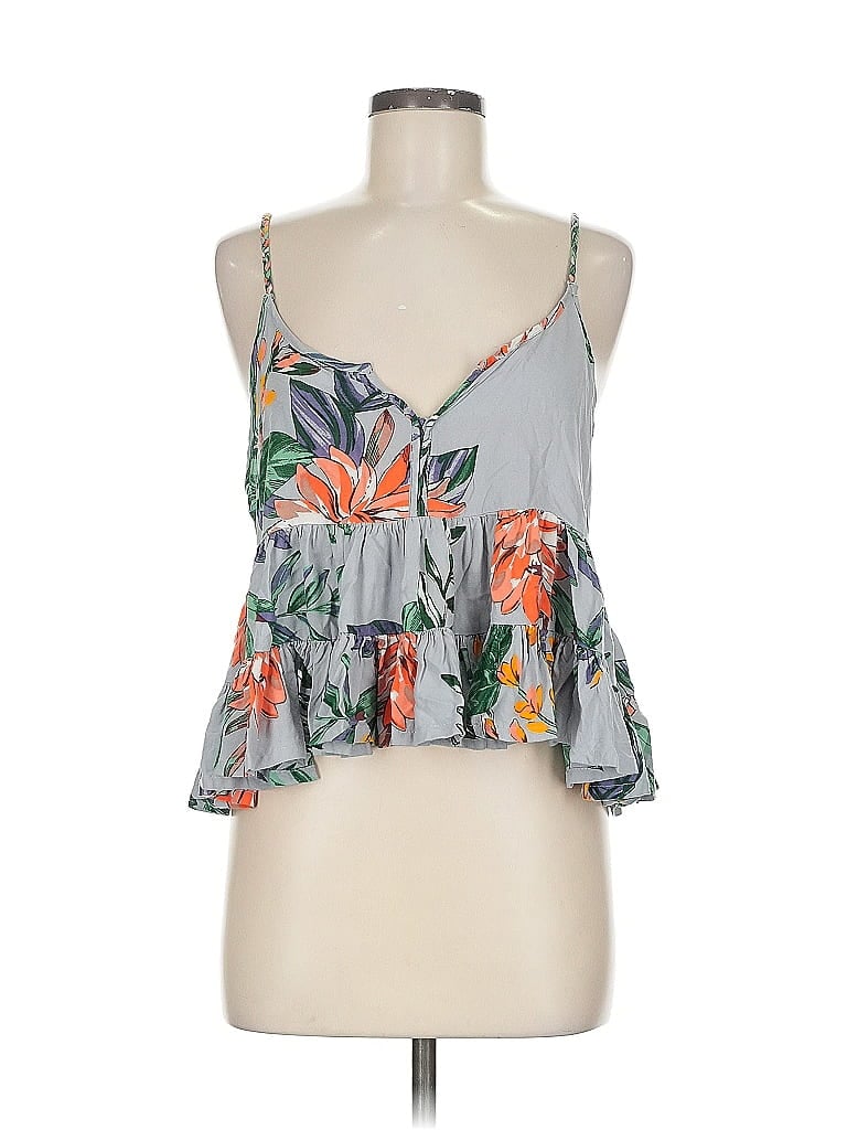 Pre-owned Patrons Of Peace Sleeveless Blouse In Gray
