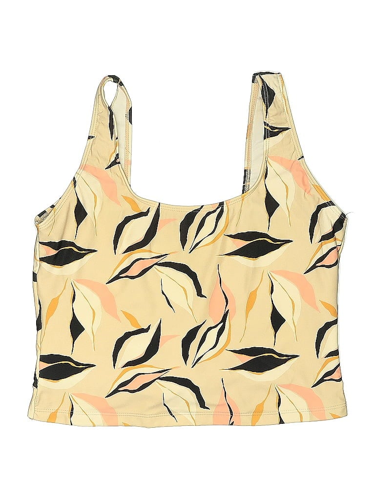 Click to view more detailed imagery on our partner's website Pre-owned Jb Janela Bay Swimsuit Top Tan Print Pattern Swimwear In Brown