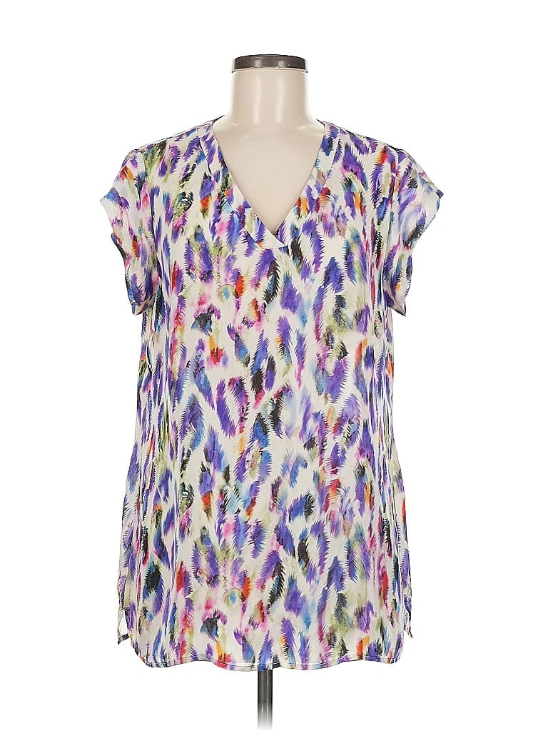 Click to view more detailed imagery on our partner's website Pre-owned Cabi Short Sleeve Blouse In Purple