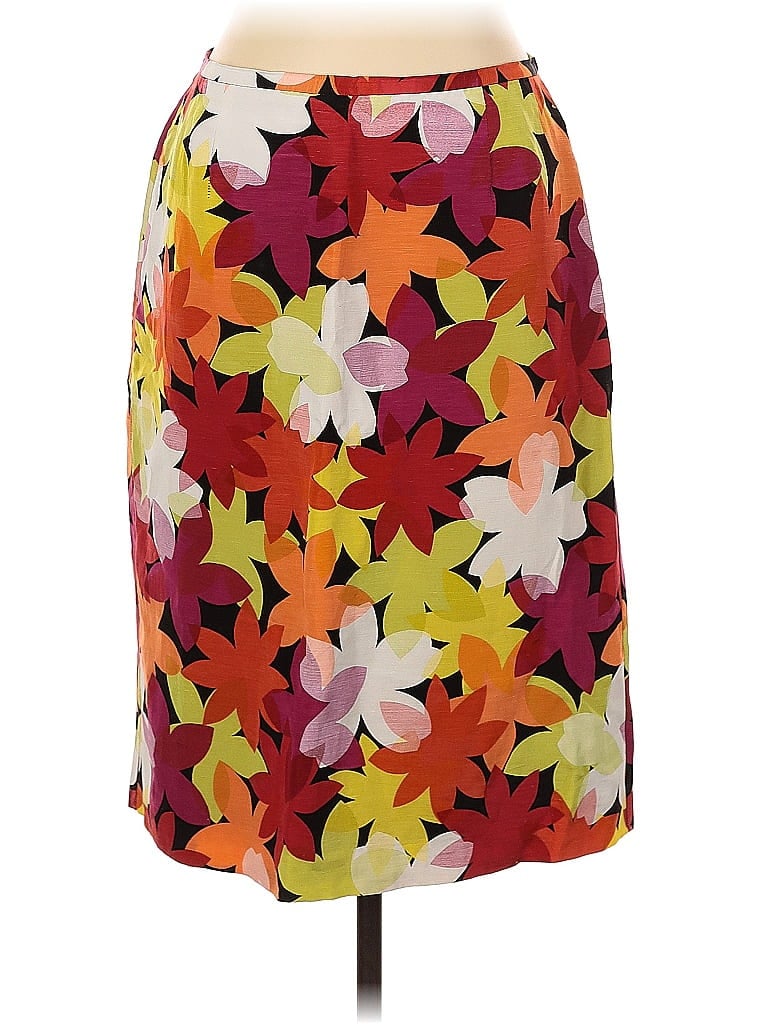 Pre-owned Dana Buchman Silk Skirt In Yellow