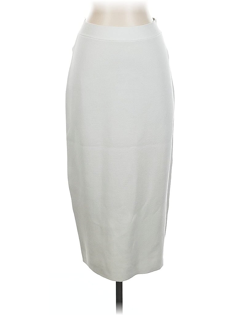 Pre-owned Eileen Fisher Silk Skirt In Gray