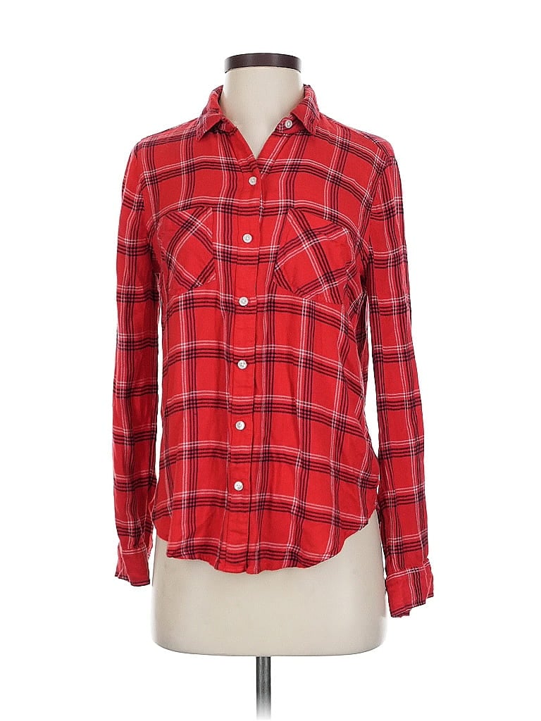 Pre-owned Lucky Brand Long Sleeve Button Down Shirt In Red