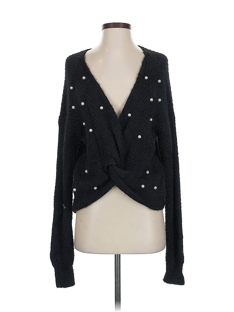 Pre-owned No Boundaries Cardigan Sweater In Black