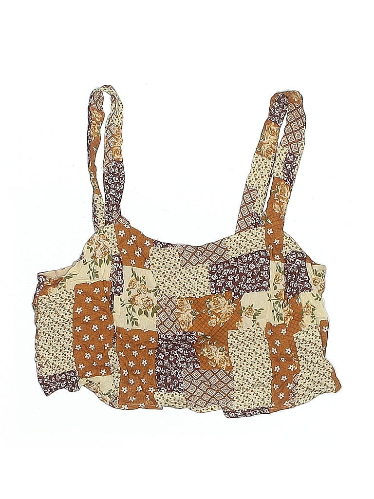 Pre-owned Assorted Brands Kids' Sleeveless Top Brown Square Neckline Tops