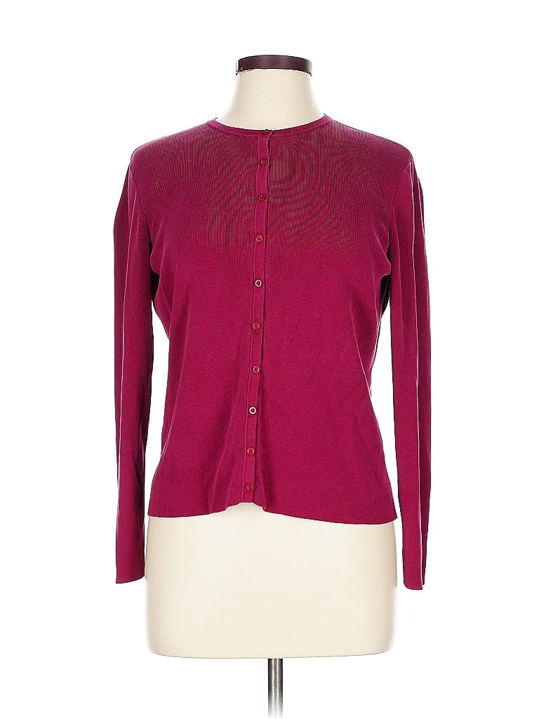 Pre-owned Ann Taylor Cardigan Sweater In Burgundy