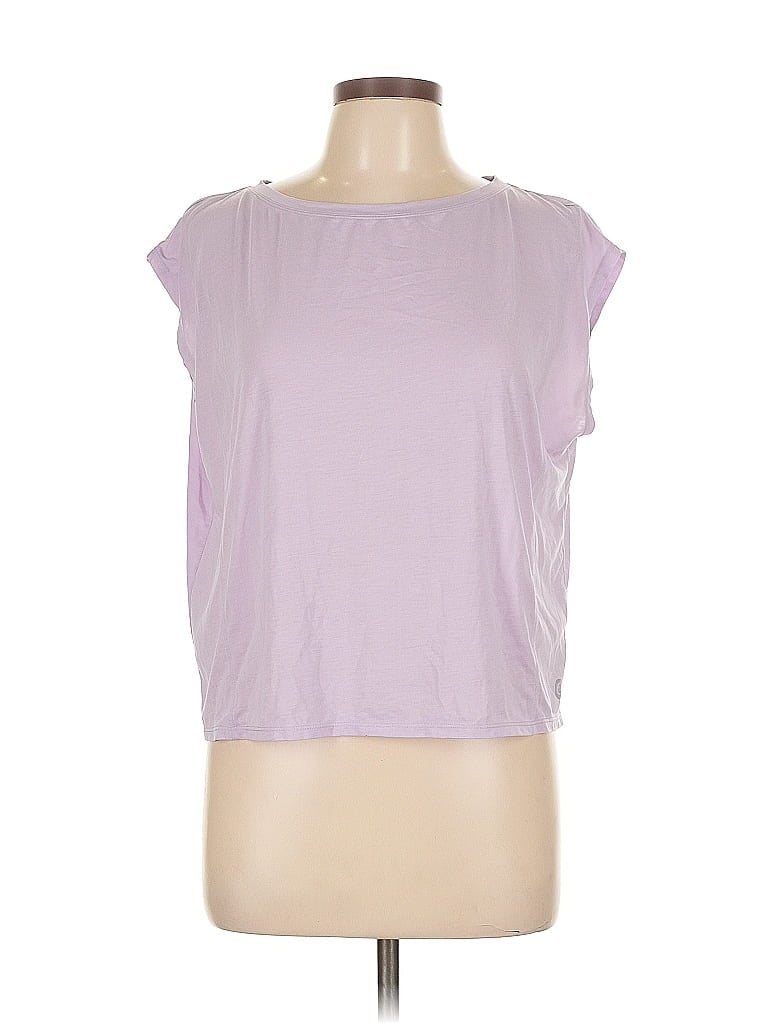 Pre-owned Calme Short Sleeve Top Purple Boatneck Tops