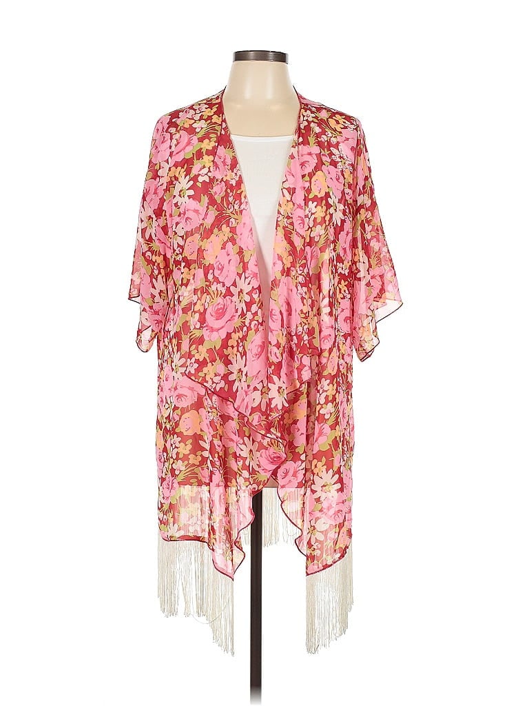 Pre-owned Lularoe Kimono In Pink