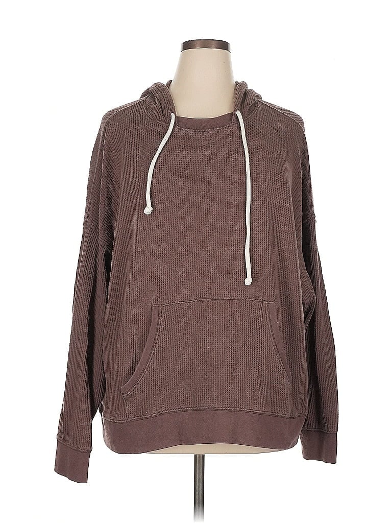 Pre-owned Aerie Pullover Hoodie In Brown