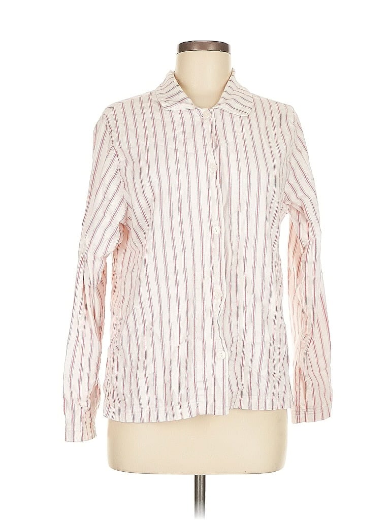 Pre-owned Garnet Hill Long Sleeve Button Down Shirt In Pink