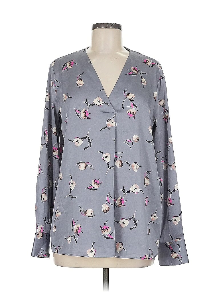 Pre-owned Banana Republic Long Sleeve Blouse In Gray