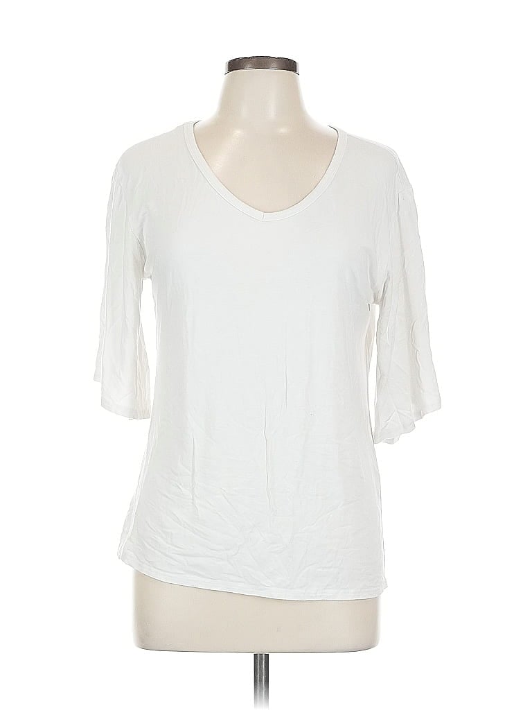 Pre-owned Unbranded 3/4 Sleeve T-shirt In White
