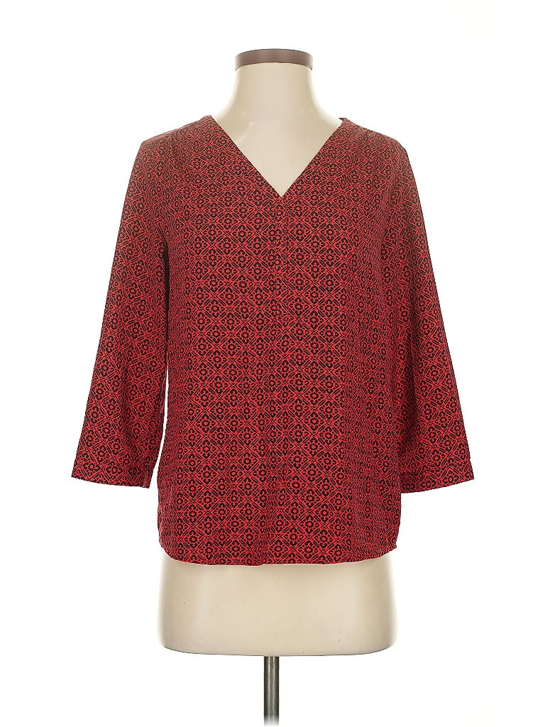 Pre-owned The Limited Outlet 3/4 Sleeve Blouse In Red