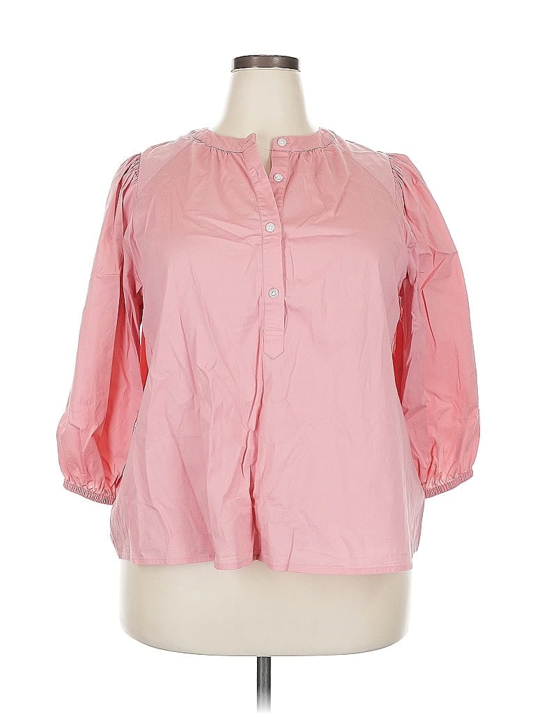 Pre-owned A New Day 3/4 Sleeve Button Down Shirt In Pink