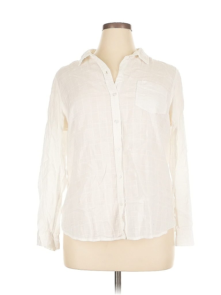 Pre-owned Old Navy Long Sleeve Button Down Shirt In White