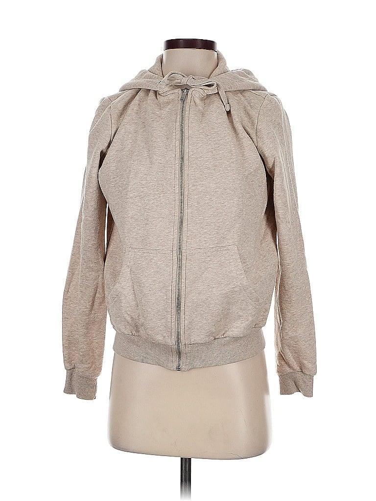 Pre-owned H&m Zip Up Hoodie In Brown