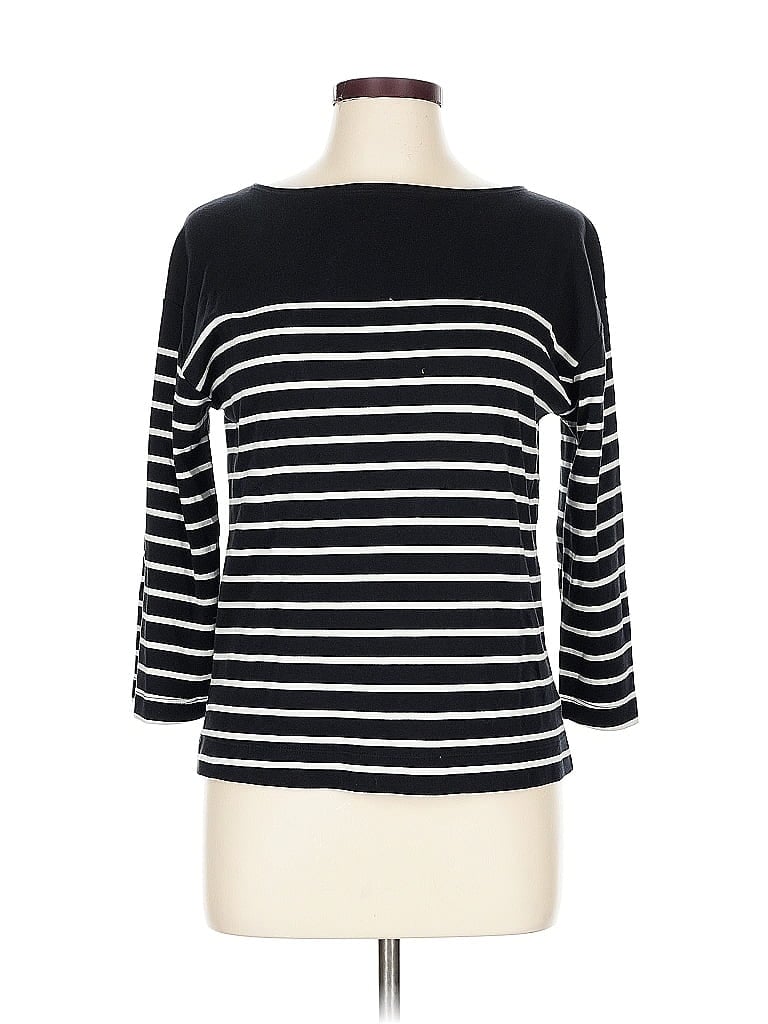 Pre-owned Lands' End 3/4 Sleeve T-shirt In Black