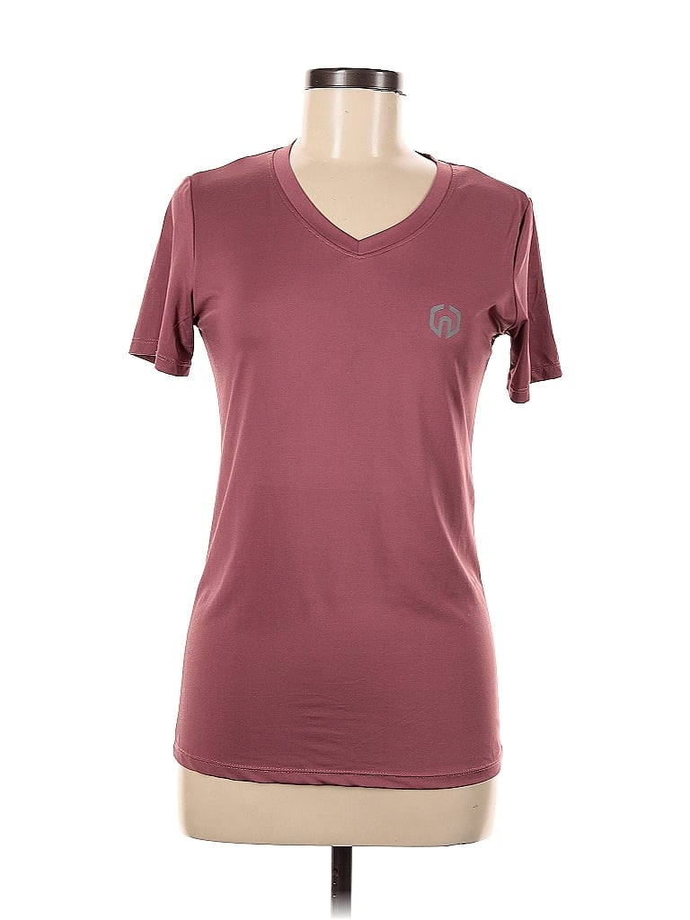 Pre-owned Unbranded Active T-shirt In Burgundy