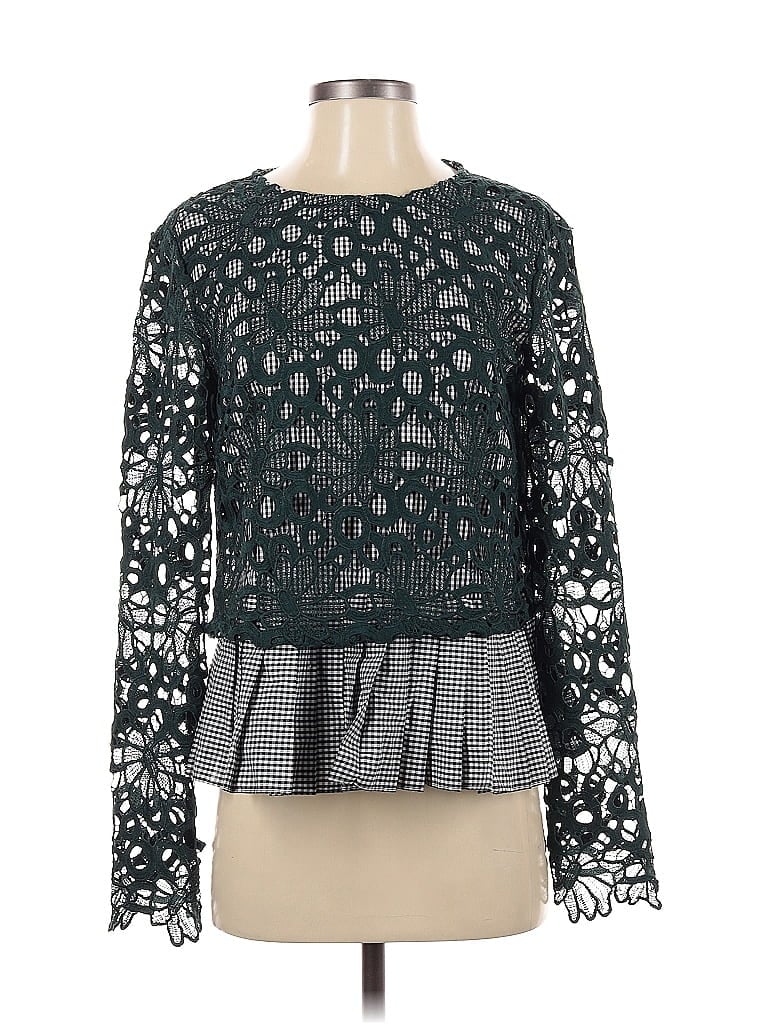 Pre-owned Maeve Long Sleeve Blouse In Black