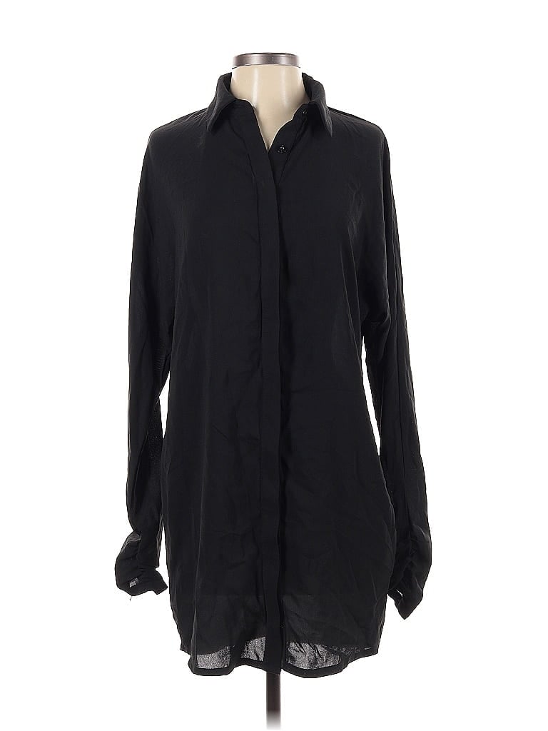 Pre-owned Prettylittlething Long Sleeve Blouse In Black