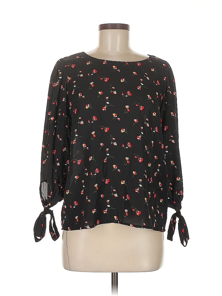 EVERLY Pre-owned 3/4 Sleeve Blouse In Black