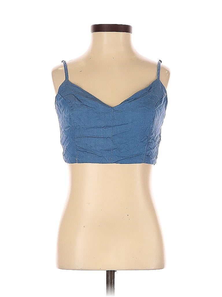 Pre-owned Lulus Sleeveless Top Blue Sweetheart Neckline Tops