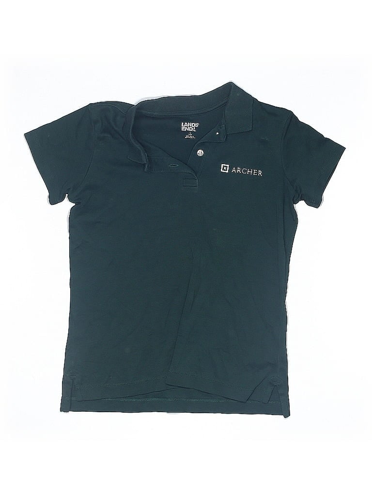 Pre-owned Lands' End Kids'  Short Sleeve Polo Shirt In Green