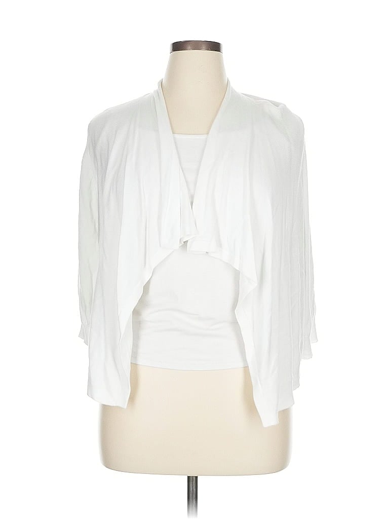 Pre-owned Lane Bryant Cardigan Sweater In White
