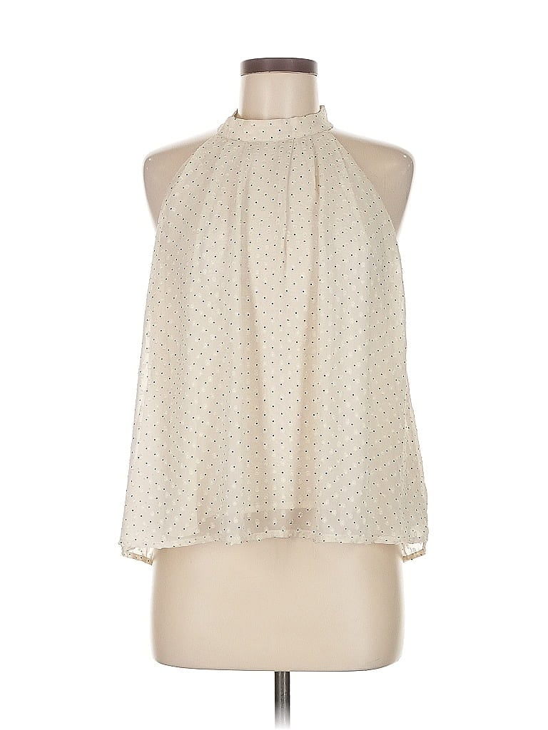 Pre-owned Hem & Thread Sleeveless Blouse In White
