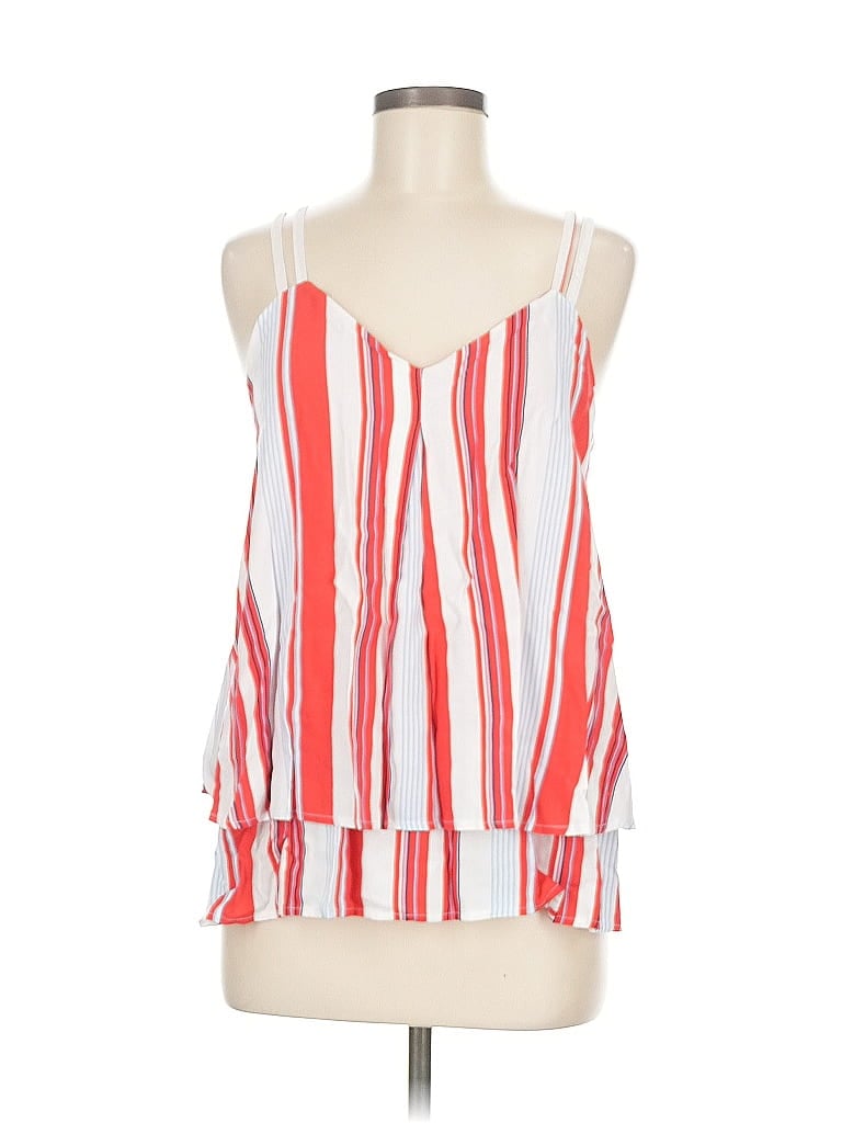 Pre-owned Crown & Ivy Tank Top Red Halter Neckline Tops