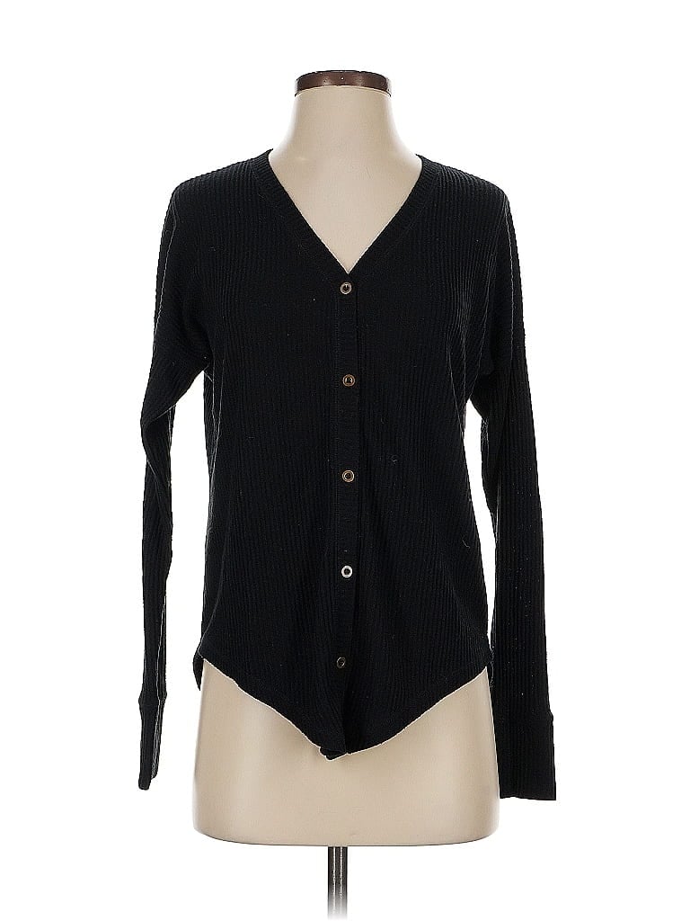 Pre-owned Abercrombie & Fitch Long Sleeve Henley Shirt In Black