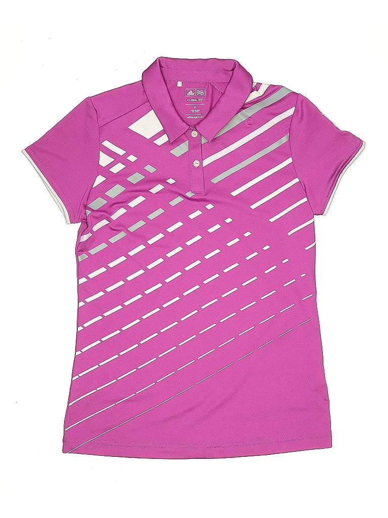 Pre-owned Adidas Originals Kids' Short Sleeve Polo Shirt In Purple