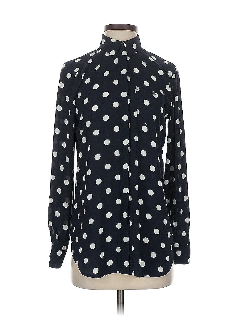 Pre-owned Ann Taylor Factory Long Sleeve Blouse In Black