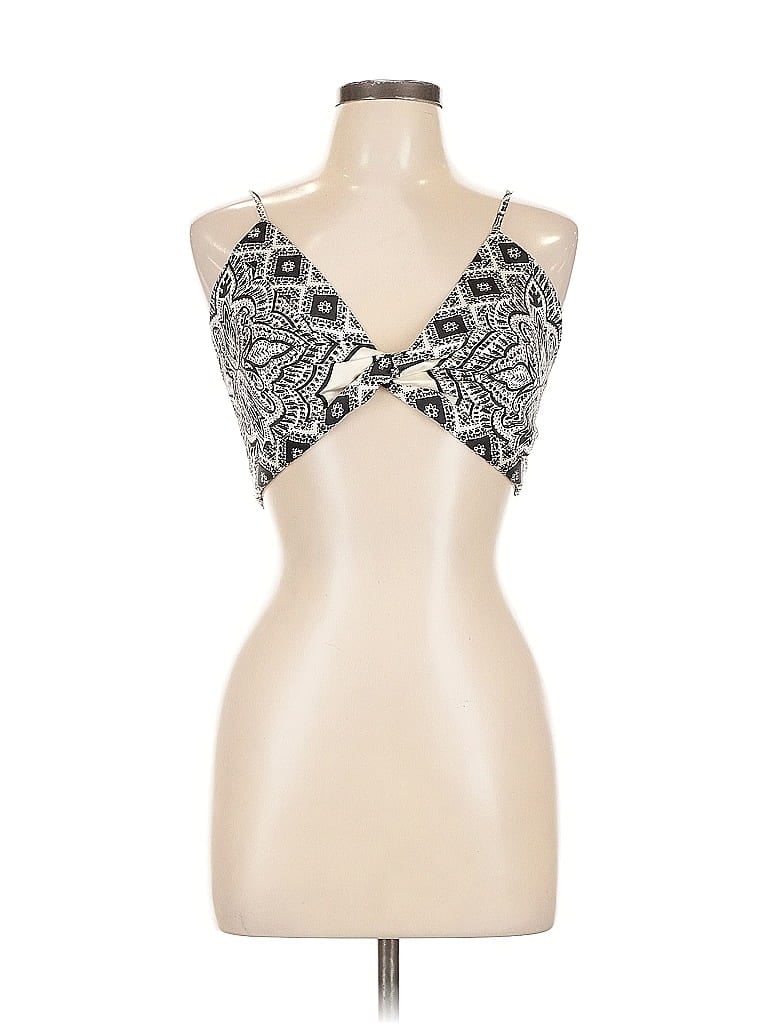 Pre-owned House Of Harlow 1960 Sleeveless Top Silver Halter Neckline Tops