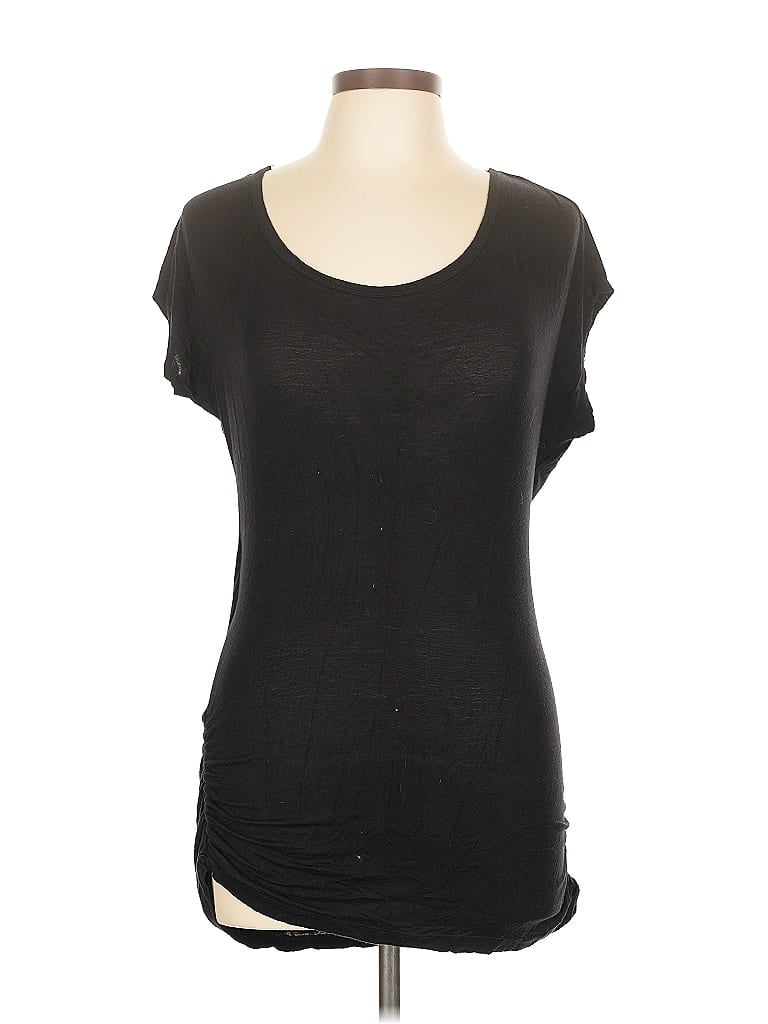 Pre-owned Lily Bleu Short Sleeve Top Black Scoop Neck Tops