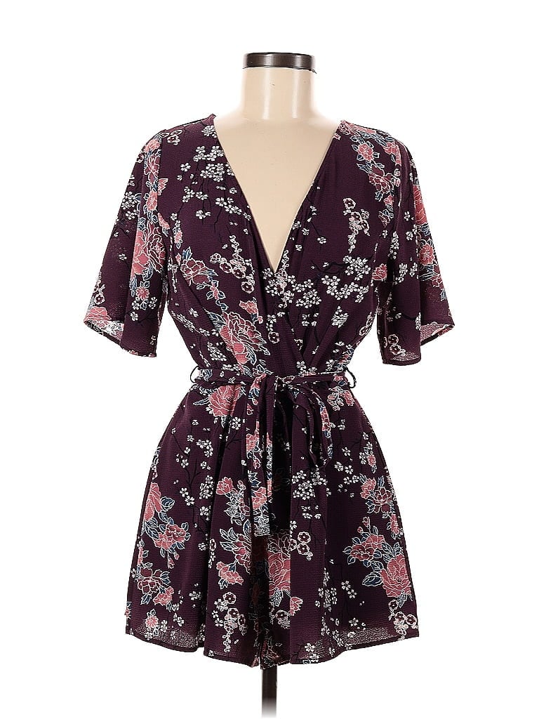 Pre-owned Row A Romper In Purple