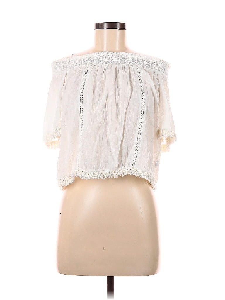 Pre-owned Aerie 3/4 Sleeve Blouse In White