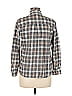 ICB 100% Cotton Plaid Gray Tan Long Sleeve Button-Down Shirt Size 6 - photo 2