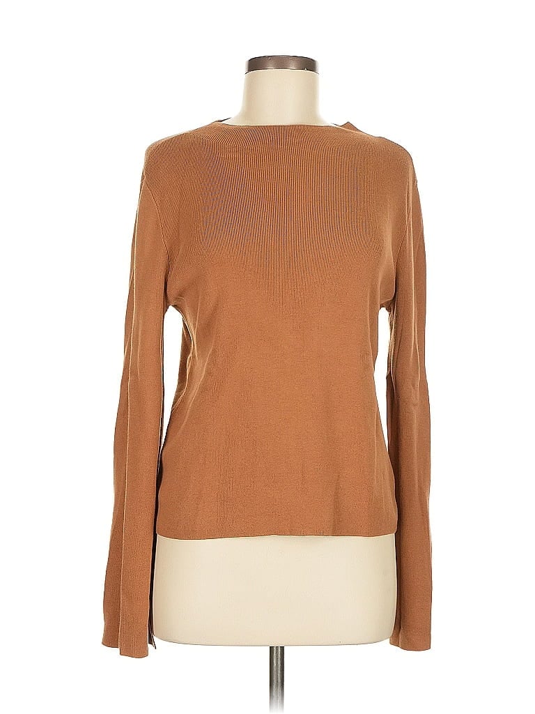 Click to view more detailed imagery on our partner's website Pre-owned Halogen Long Sleeve Top Brown Boatneck Tops