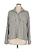 Max Studio Houndstooth Gray Long Sleeve Blouse Size XL - photo 1