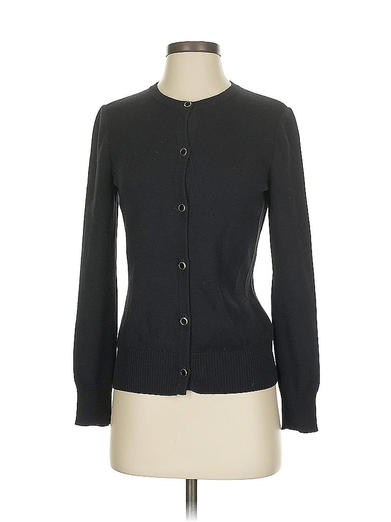 Pre-owned St. John Caviar Long Sleeve Blouse In Black