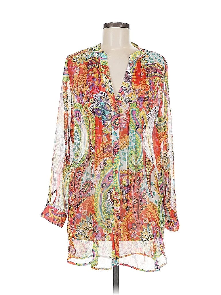 Pre-owned Soft Surroundings Long Sleeve Blouse In Orange