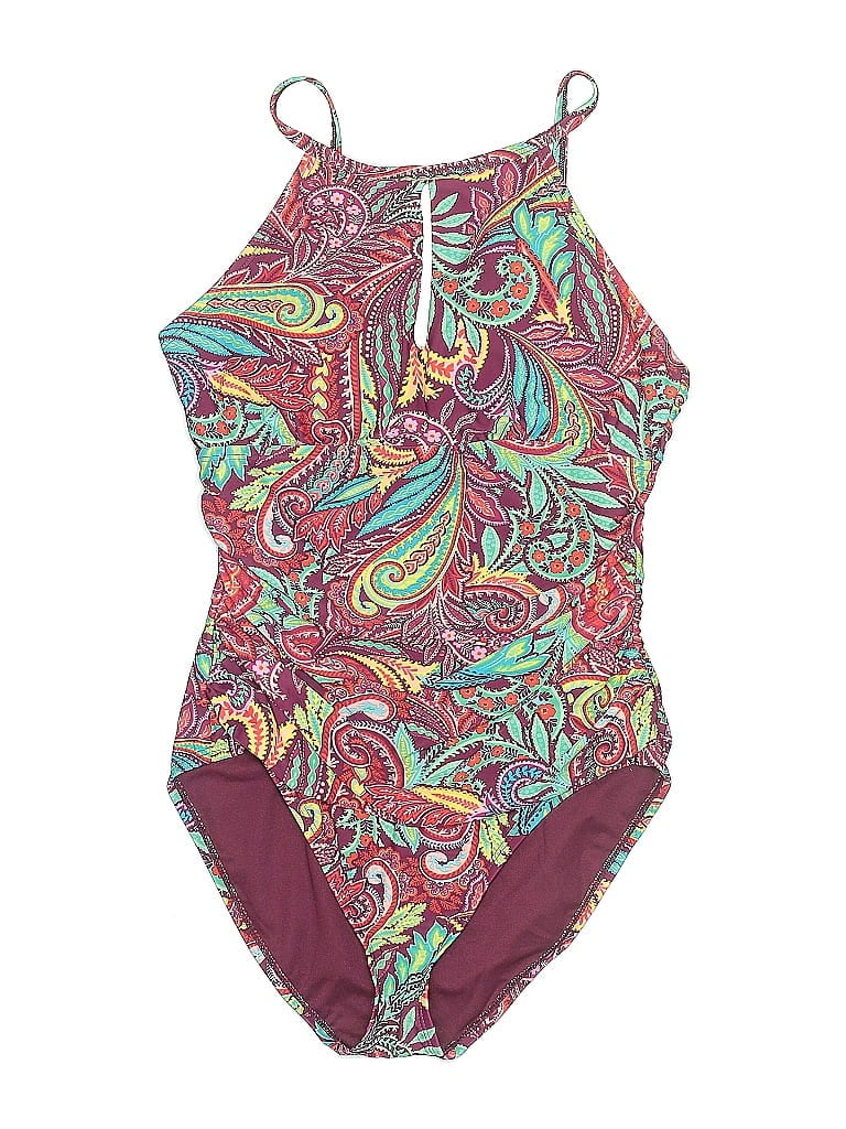 Pre-owned Ellen Tracy One Piece Swimsuit In Burgundy