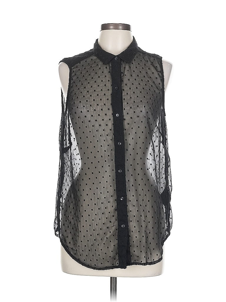 Pre-owned H&m Sleeveless Blouse In Black